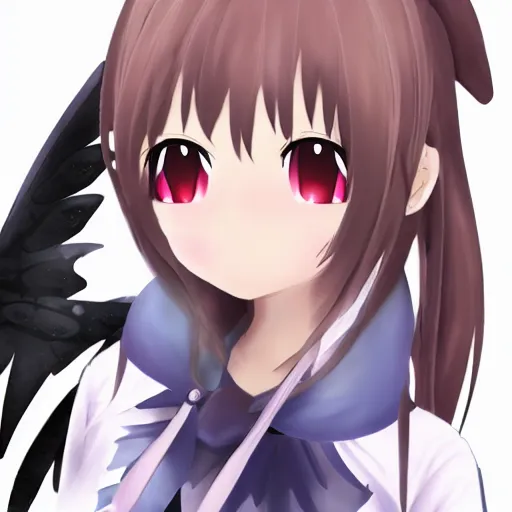 Prompt: anime girl with wings profile picture