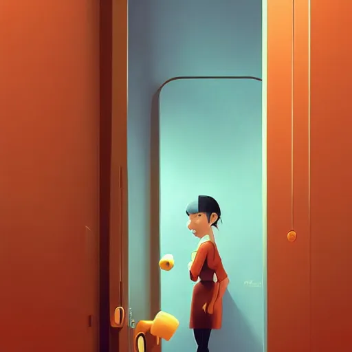 Image similar to Goro Fujita ilustration an elevator, painting by Goro Fujita, sharp focus, highly detailed, ArtStation