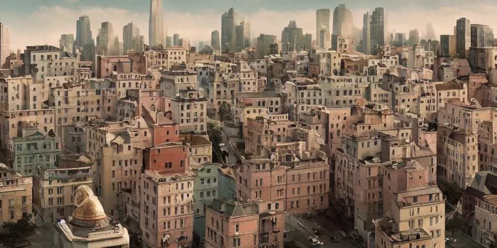 Prompt: a very high resolution image from a new movie, criss - crossed cities, beautiful scenery, photorealistic, photography, directed by wes anderson