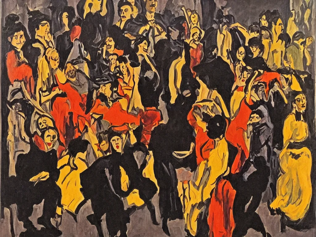 Image similar to woman movement, lisbon city at night, art in the style of paula rego