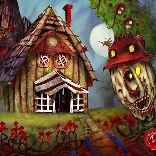 Prompt: American McGee\'s Hansel and Gretel