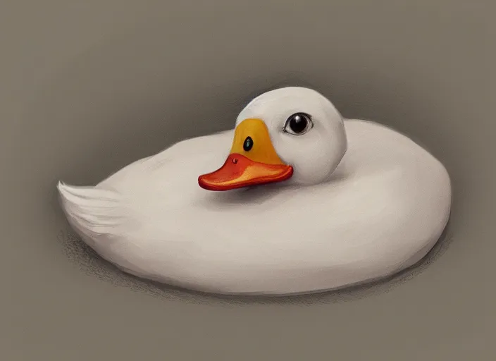Image similar to cute duck tucked in bed and going to sleep, digital painting, trending on artstation, award winning art, stylized painting