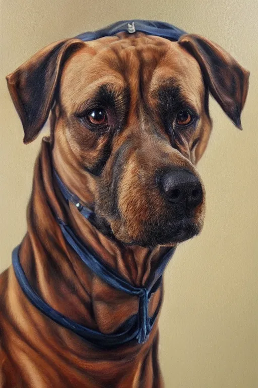 Image similar to full-length Slavic dog head man, oil painting, hyperrealism, beautiful, high resolution, trending on artstation,