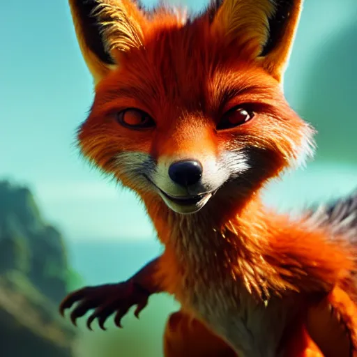 Image similar to weta disney pixar movie still macro close photo of cute anthropomorphic vulpes vulpes fulva james bond : : by weta, greg rutkowski, wlop, ilya kuvshinov, rossdraws, artgerm, octane render, iridescent, bright morning, anime, liosh, mucha : :