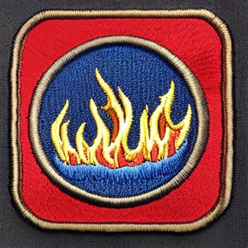 Image similar to fire station flame embroidered patch retro design