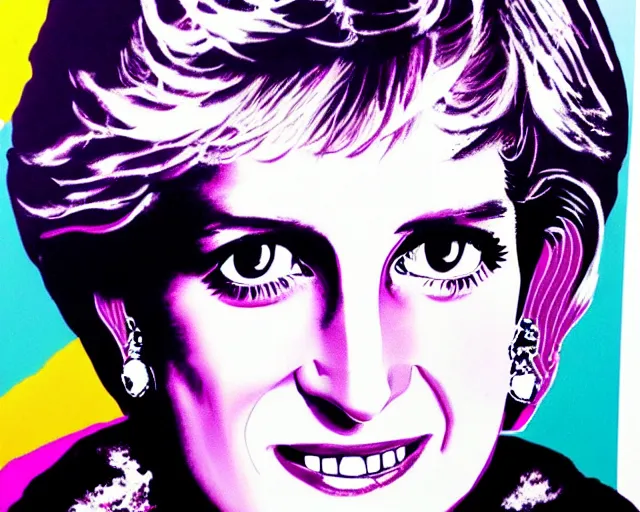 Prompt: lady diana artwork by mr brainwash