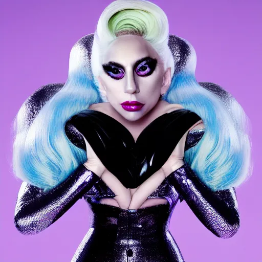 Image similar to lady gaga artpop act 2 album cover shot by nick knight, full body, artpop, jeff koons, canon, highly realistic. high resolution. highly detailed. dramatic. 8 k. 4 k.