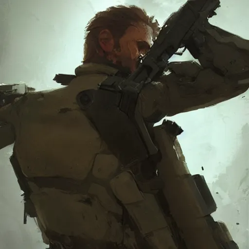 Image similar to Big Boss, Metal Gear Solid Revengeance,Greg rutkowski, Trending artstation, cinematográfica, digital Art