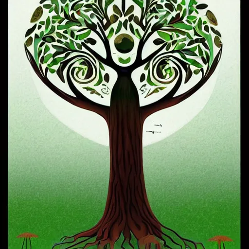 Image similar to The tree of life, top image of all time on /r/Illustration subreddit