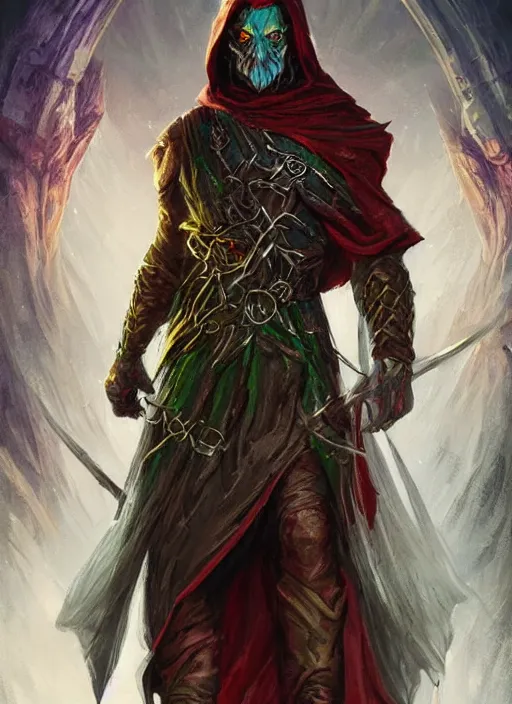 Image similar to cloaked cultist, ultra detailed fantasy, dndbeyond, bright, colourful, realistic, dnd character portrait, full body, pathfinder, pinterest, art by ralph horsley, dnd, rpg, lotr game design fanart by concept art, behance hd, artstation, deviantart, hdr render in unreal engine 5