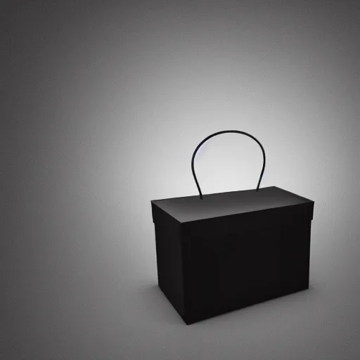 Prompt: a black box on a black backgrounds