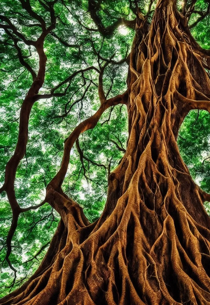 Prompt: that our soul is just one root off a greater tree that climbs high up through the many dimensions and realities, that we are all part of that same tree, we are just here to gather experience, which is the nourishment of our higher collective self