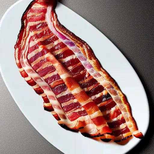 Image similar to epic professional digital award winning food photo of a strip of bacon shaped like kevin bacon, artstation, cgsociety, epic, stunning, gorgeous, much wow, much detail