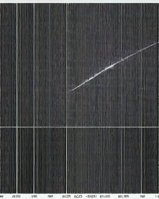 Image similar to stacked plot of radio emissions from a pulsar, data visualization