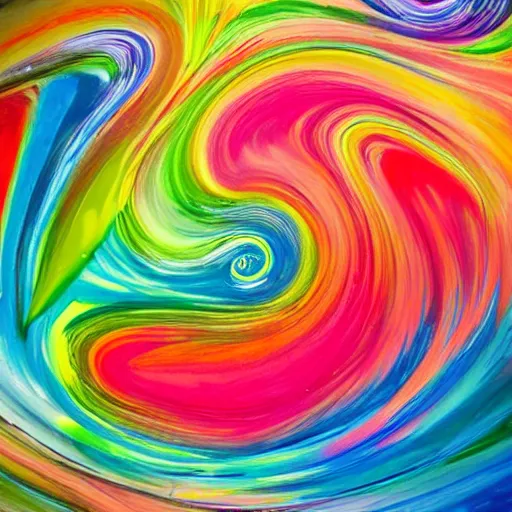 Image similar to swirling and chaotix mix of different latex paint colors, vivid color, hyperrealistic, abstract