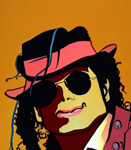 Image similar to portrait of michael jackson by mike mignola, high quality, high detail