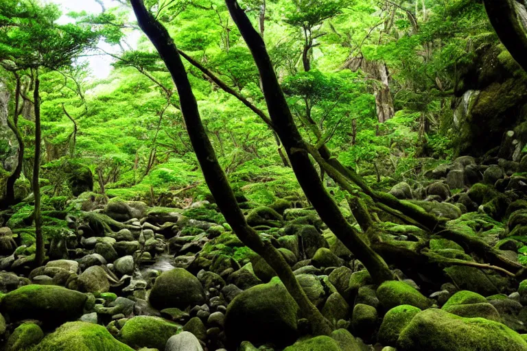 Prompt: yakushima forest