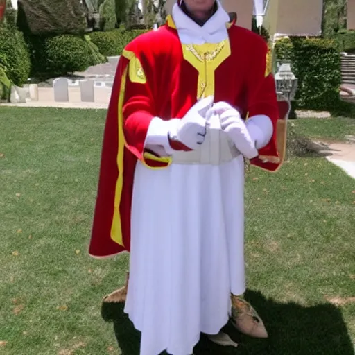 Image similar to super mario wearing vestments