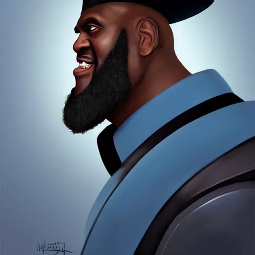Prompt: pixar portrait painting of shaquille o'neal wearing a top hat and armor as an overwatch character, medium shot, asymmetrical, profile picture, organic painting, foggy day, matte painting, bold shapes, hard edges, street art, trending on artstation, by huang guangjian and gil elvgren and sachin teng