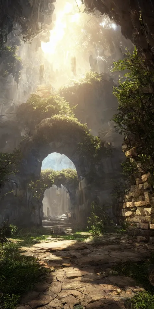 Prompt: a portal to another world, unreal engine, realistic, fantasy scenic, atmospheric,