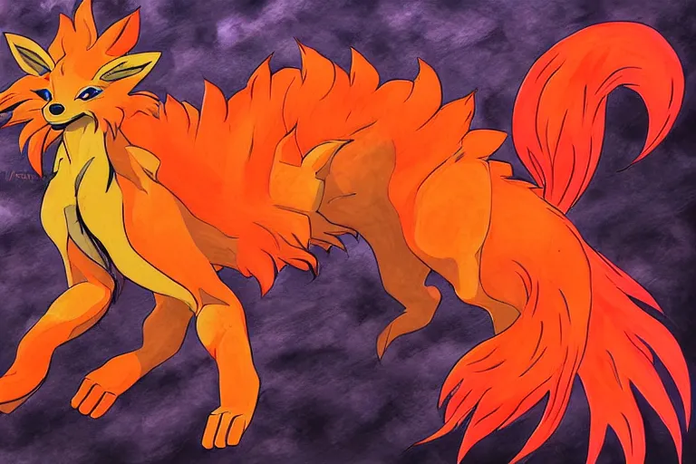 Image similar to kurama, nine - tailed fox, 🎨🖌