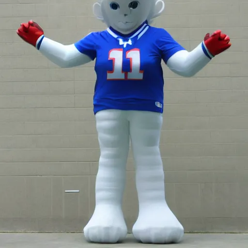 Prompt: giant mascot made of porcelain