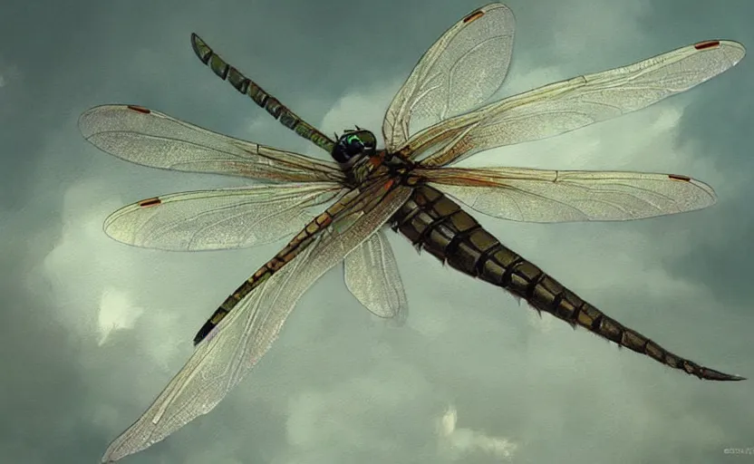 Image similar to A painting of a Dragonfly trending on artstation in the style of Greg Rutkowski