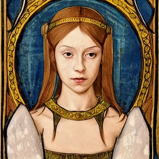 Image similar to a medieval portrait masterpiece of a cute and pretty catgirl, highly detailed and symmetrical, beautiful composition and lightning, gorgeous colour palette