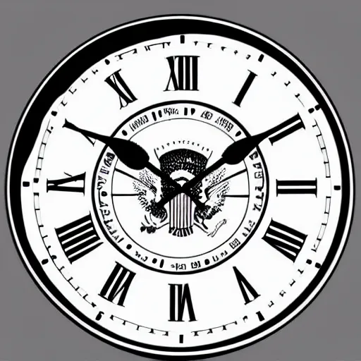 Prompt: a clock drawn by Joe Biden