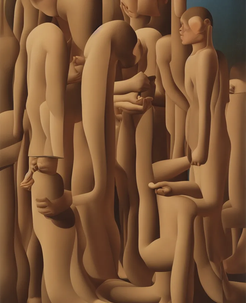 Image similar to oil painting by george tooker