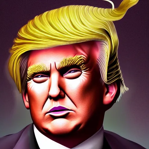 Image similar to donald trump drag queen, RPG portrait, dynamic lighting, fantasy art, High contrast, depth of field