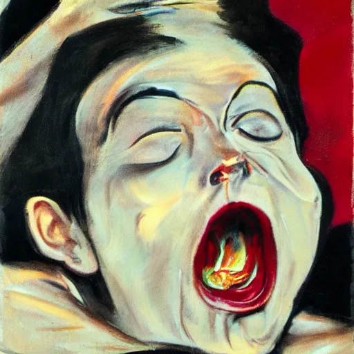 Prompt: screaming in the style of francis bacon