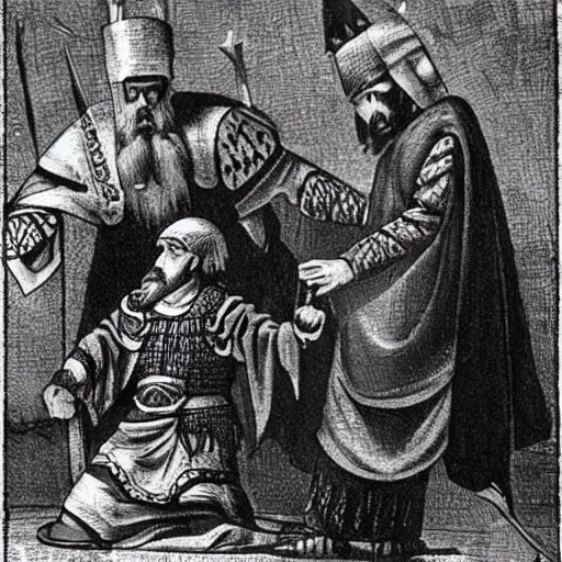 Prompt: ivan the terrible kills his son highly detailed concept art