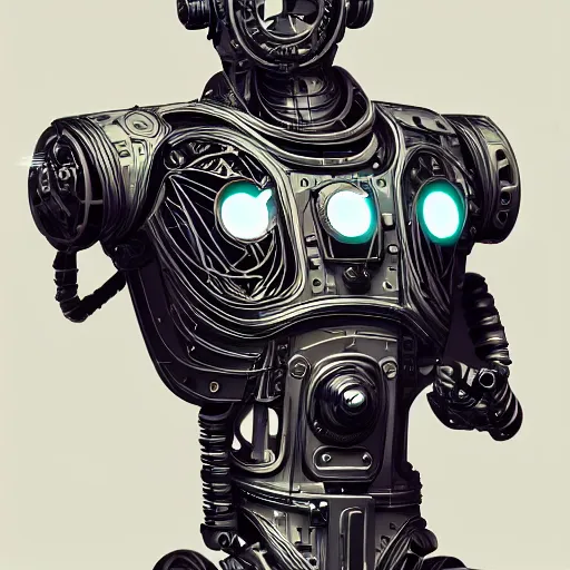 Image similar to old man robot in his late, first generation cyborg, fiction, pop art, stability, intricate, elegant, 8 k, uhd, justify, artstation, concept art, matte, sharp focus, illustration, consistent, highly detailed object content, proportional object content