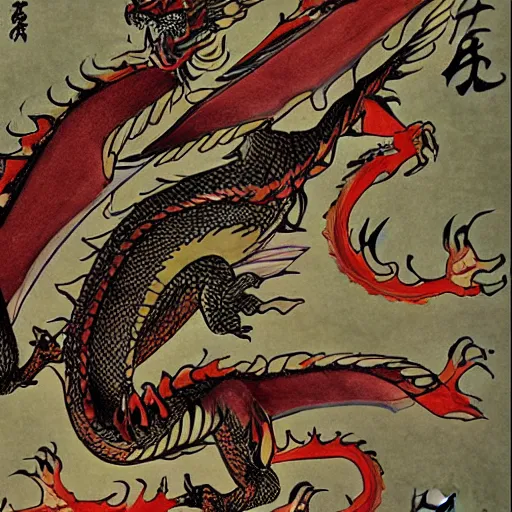 Prompt: A dragon from traditional Chinese mythology