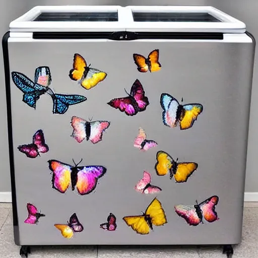 Prompt: butterfly refrigerator