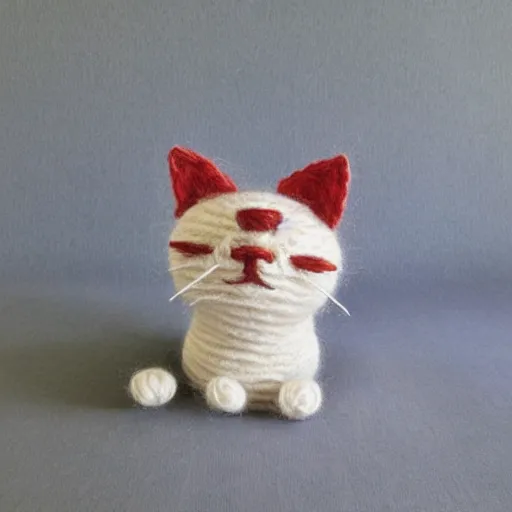 Prompt: cat made from yarn