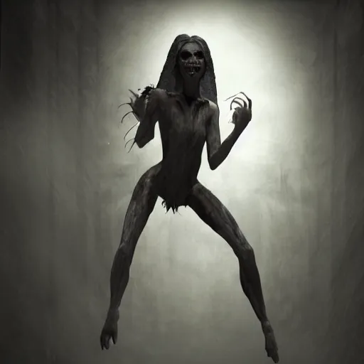 Image similar to a highly detailed realistic photographic render of a manananggal in a dark room being lit by flash light, aswang in a dark room, dark room, dark room night vision, binoculars, night vision, outlast, outlast game, outlast 2, creepy, horror, horror scene, cinematic horror, creepy horror, scary scene, cinematic lighting, cinematic scene, Volumetric lighting, Atmospheric scene, Dark, Horror, Atmospheric lighting, Global illumination, realistic, photo realism, hyper realistic, hyper realism, photo realisitc, cinematic render, film, beautifully lit, ray traced, octane 3D render, octane render, unreal engine