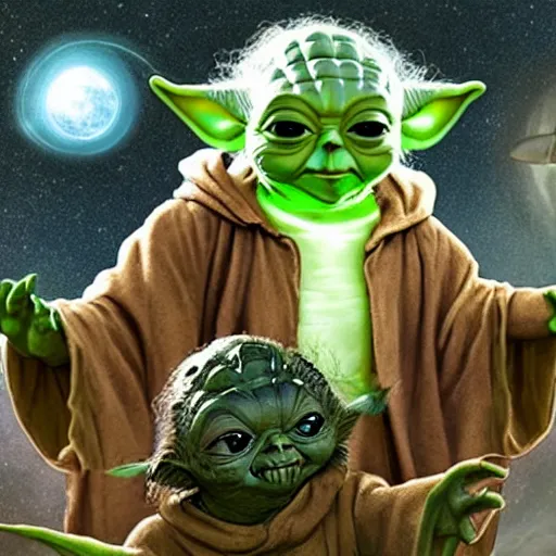 Yoda on his home planet surrounded by other members of | Stable ...