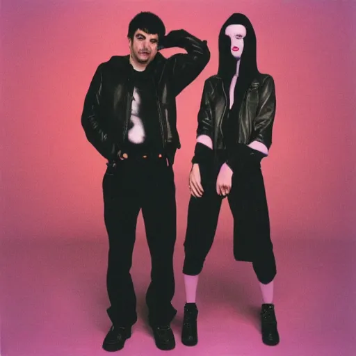 Prompt: nathan fielder on the first crystal castles album cover