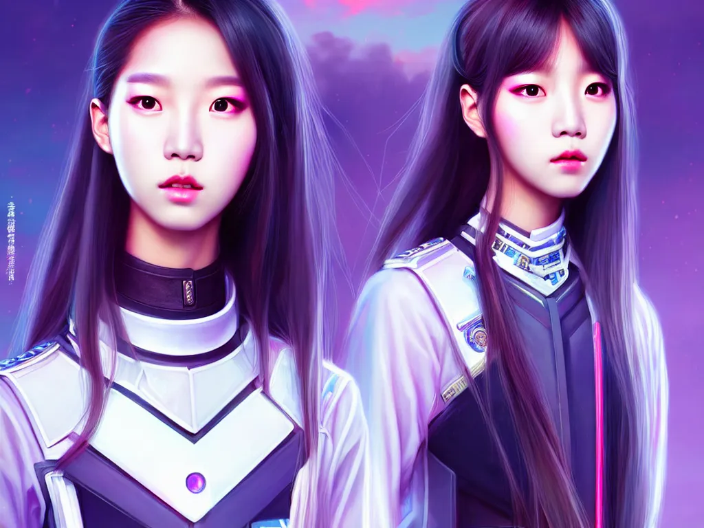 Prompt: portrait jisoo from blackpink futuristic korea police uniform girl, at future neon light rooftop, ssci - fi and fantasy, intricate and very very beautiful and elegant, highly detailed, digital painting, artstation, concept art, smooth and sharp focus, illustration, art by tan zi and ayanamikodon and alphonse mucha and wlop