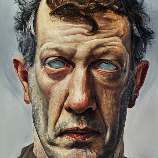 Image similar to high quality high detail painting by lucian freud, hd, balon greyjoy