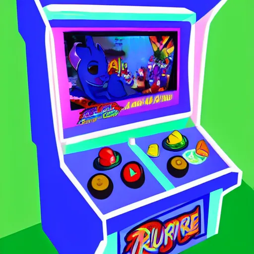 Prompt: arcade machine, art by ocellus_services + francy_artist + artofsephy,