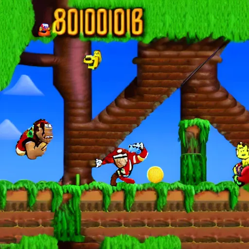 Image similar to Donkey Kong slips on a banana, Nintendo Power in-game screenshot