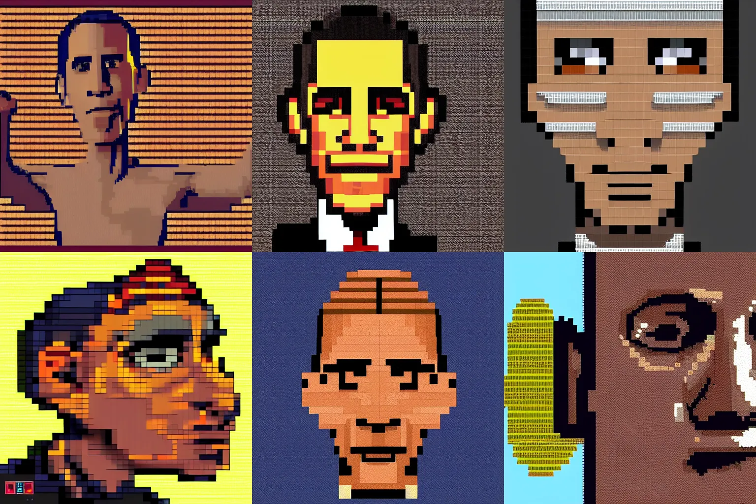 Prompt: Barack Obama as an Easter Island head, Pixel Art, trending on artstation