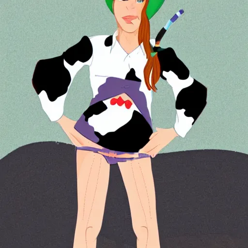 Image similar to Cartoon cow girl