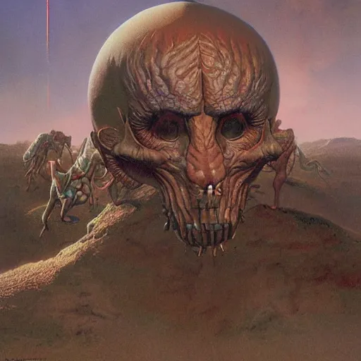 Image similar to a portrait of a character in a scenic environment by Wayne Barlowe