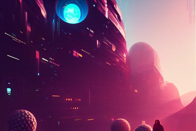 Image similar to wide shot cyberpunk giant server in spherical digital space, highly detailed, smooth, sharp focus, illustration, beautiful, geometric, trending on artstation, cinematic, artwork by WLOP