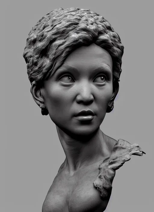 Prompt: 3D resin miniature sculpture by Jean-Baptiste Carpeaux, Luo Li Rong, woman, full body, symmetrical face, academic art, standing, realistic, 8K, Introduction factory photo, Product Introduction Photo, Hyperrealism. Subsurface scattering, raytracing, Octane Render, Zbrush, simple background