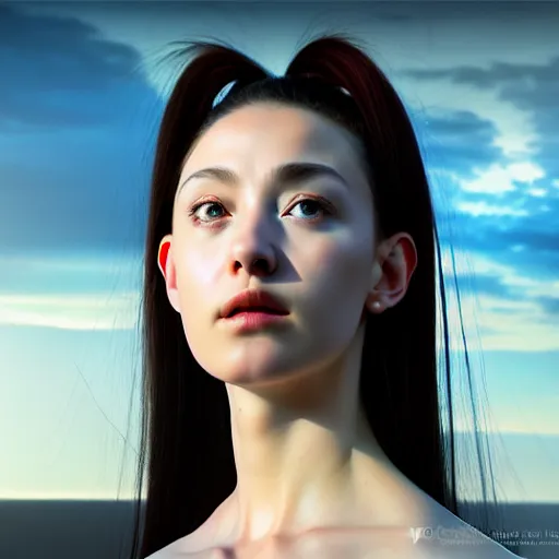 Image similar to hyperrealism photography computer simulation visualisation of parallel universe cgi anime scene with beautiful highly detailed woman by caravaggio